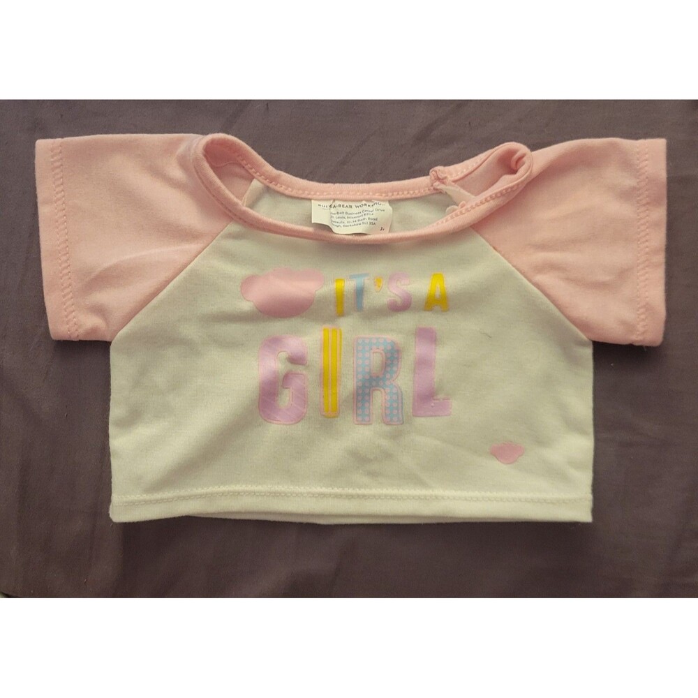 Build-A-Bear "It's A Girl" T-Shirt Authentic BAB Clothing